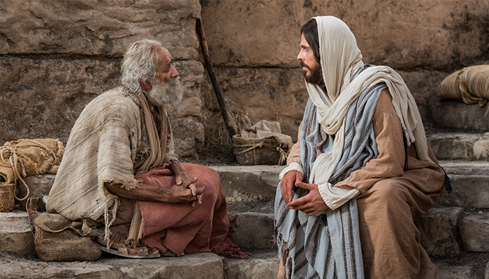 Cristo ministrando a un hombre en el estanque de Betesda